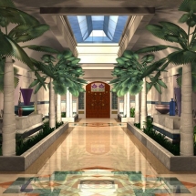 AST was hired by Raleigh Design to flesh out this hotel lobby concept art.