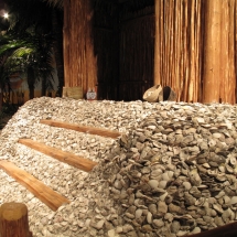 Our shell mound is hollow inside but strong enough to support the weight of two automobiles.