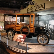 When recreating Frank's Garage for the Naples Depot Museum, AST Exhibits carefully matched the decorative roofline, the hand painted sign from 1927 and even found a Ford Model T.