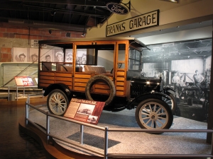 When recreating Frank's Garage for the Naples Depot Museum, AST Exhibits carefully matched the decorative roofline, the hand painted sign from 1927 and even found a Ford Model T.