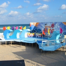 Beneath the skirt this stage was built to allow safe passage for nesting sea turtles who come ashore at night.