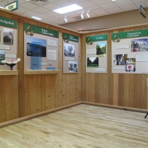 AST Exhibits used visual comparison in this display to demonstrate the amount of water that can be conserved by using drip irrigation.