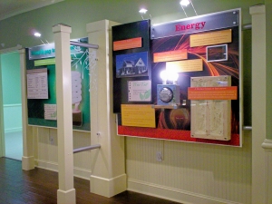 The exhibit highlighted the various green technologies used in construction of the HGTV Green Home.